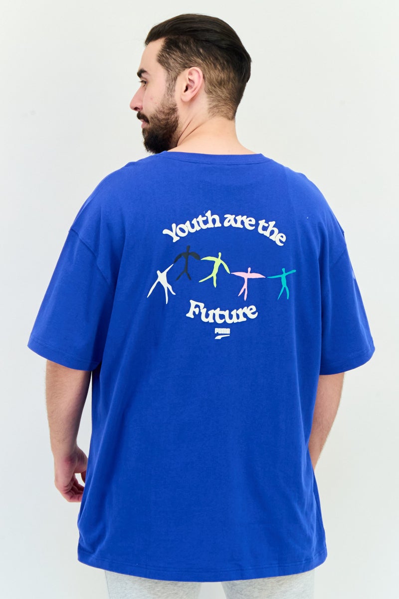 PUMA Men Sportswear Fit Short Sleeves Running T-Shirt, Blue - Image 2